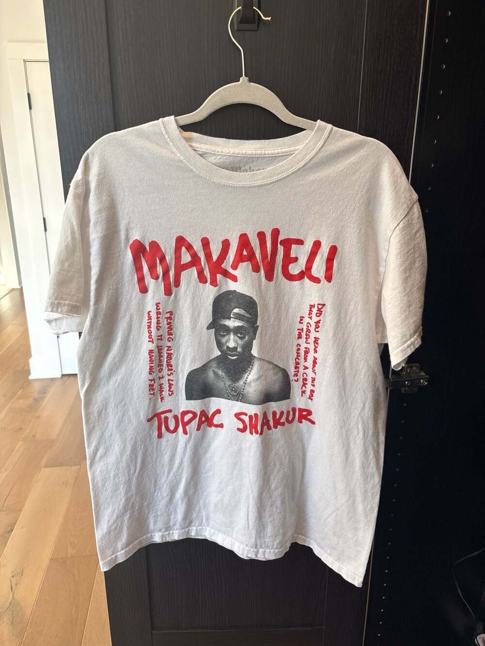 Makaveli Branded Tupac Shakur Graphic T-Shirt White Size Large